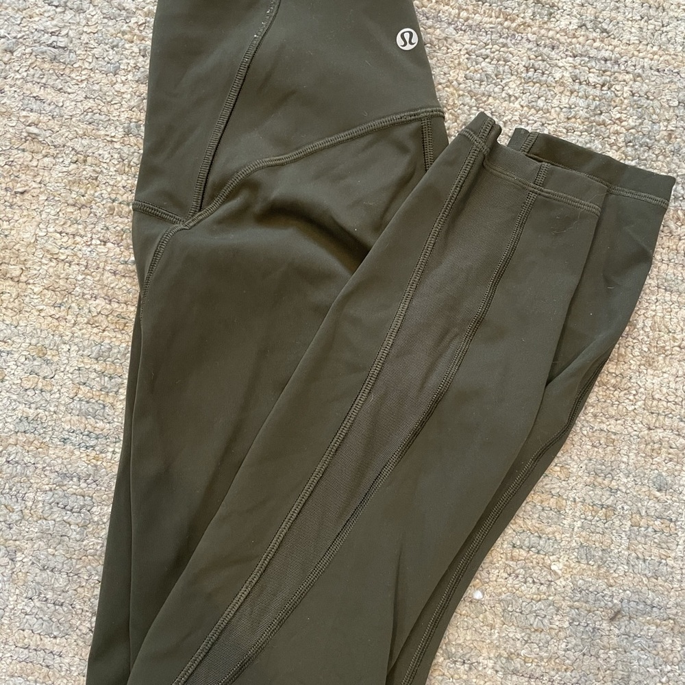 Lululemon cropped olive leggings